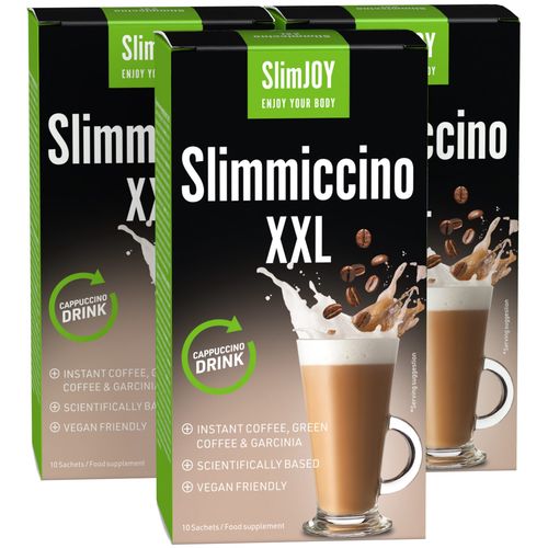 SlimJOY Slimmiccino XXL | 1+2 ZDARMA | Káva na hubnutí | S obsahem Garcinie kambodžské a zelené kávy | Program na 30 dní | 3x 10 sáčků | Sensilab