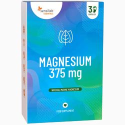 Essentials Magnesium 375 mg. 30 kapslí. Rychlá absorpce. Doplněk stravy 100% čistého mořského hořčíku. Dodávka na 1 měsíc | Sensilab