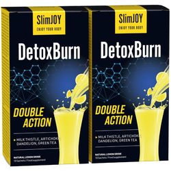 SlimJOY DetoxBurn 1+1 ZDARMA - nápoj na hubnutí a detox organismu | Vhodné pro vegany | Citronová chuť | 2x 10 sáčků | Sensilab