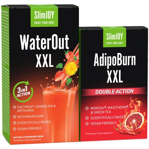 Adipoburn XXL + WaterOut XXL ZDARMA: pro odstranění přebytečné vody a tuku. Program na 30 dní.